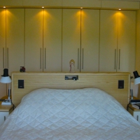 Bedstead and wardrobes